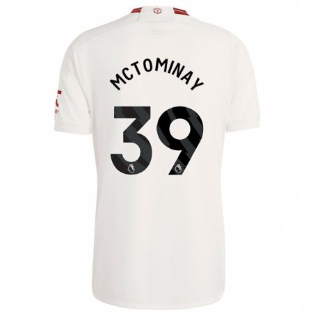 Kandiny Niño Camiseta Scott Mctominay #39 Blanco Equipación Tercera 2023/24 La Camisa Chile
