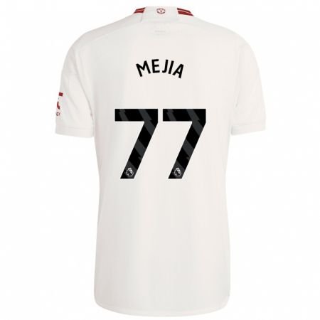 Kandiny Niño Camiseta Mateo Mejia #77 Blanco Equipación Tercera 2023/24 La Camisa Chile