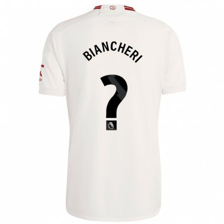 Kandiny Niño Camiseta Gabriele Biancheri #0 Blanco Equipación Tercera 2023/24 La Camisa Chile