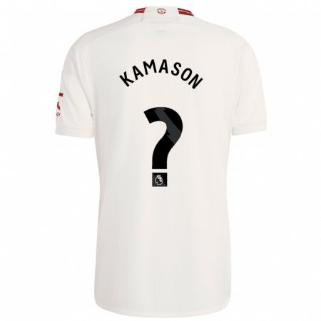 Kandiny Niño Camiseta Jaydan Kamason #0 Blanco Equipación Tercera 2023/24 La Camisa Chile