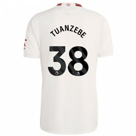Kandiny Niño Camiseta Axel Tuanzebe #38 Blanco Equipación Tercera 2023/24 La Camisa Chile