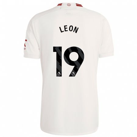 Kandiny Niño Camiseta Adriana Leon #19 Blanco Equipación Tercera 2023/24 La Camisa Chile