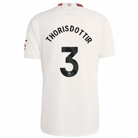 Kandiny Niño Camiseta Maria Thorisdottir #3 Blanco Equipación Tercera 2023/24 La Camisa Chile