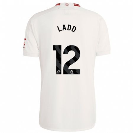 Kandiny Niño Camiseta Hayley Ladd #12 Blanco Equipación Tercera 2023/24 La Camisa Chile