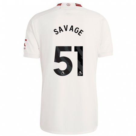 Kandiny Niño Camiseta Charlie Savage #51 Blanco Equipación Tercera 2023/24 La Camisa Chile