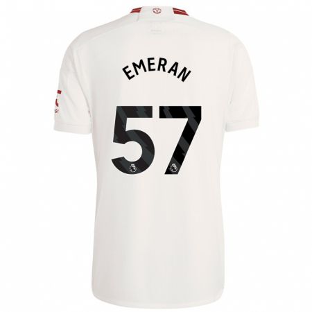 Kandiny Niño Camiseta Noam Emeran #57 Blanco Equipación Tercera 2023/24 La Camisa Chile