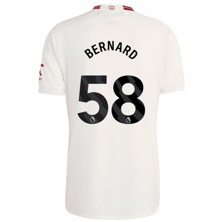 Kandiny Niño Camiseta Bernard #58 Blanco Equipación Tercera 2023/24 La Camisa Chile
