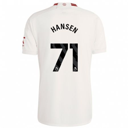 Kandiny Niño Camiseta Isak Hansen-Aaroen #71 Blanco Equipación Tercera 2023/24 La Camisa Chile
