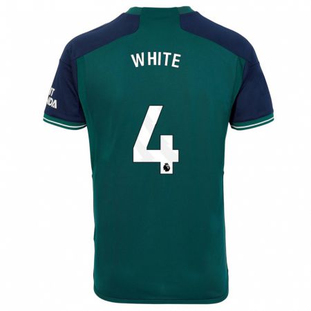 Kandiny Niño Camiseta Ben White #4 Verde Equipación Tercera 2023/24 La Camisa Chile