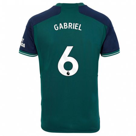 Kandiny Niño Camiseta Gabriel Magalhães #6 Verde Equipación Tercera 2023/24 La Camisa Chile