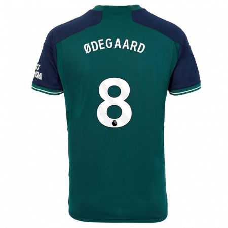 Kandiny Niño Camiseta Martin Ødegaard #8 Verde Equipación Tercera 2023/24 La Camisa Chile