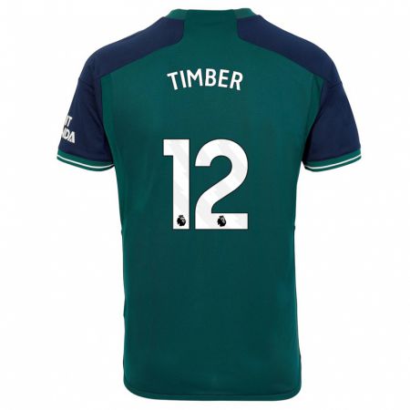 Kandiny Niño Camiseta Jurrien Timber #12 Verde Equipación Tercera 2023/24 La Camisa Chile
