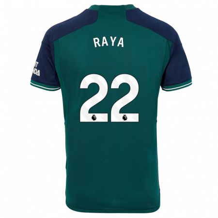 Kandiny Niño Camiseta David Raya #22 Verde Equipación Tercera 2023/24 La Camisa Chile