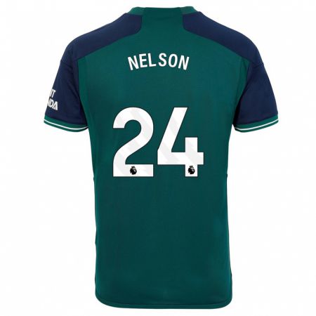Kandiny Niño Camiseta Reiss Nelson #24 Verde Equipación Tercera 2023/24 La Camisa Chile