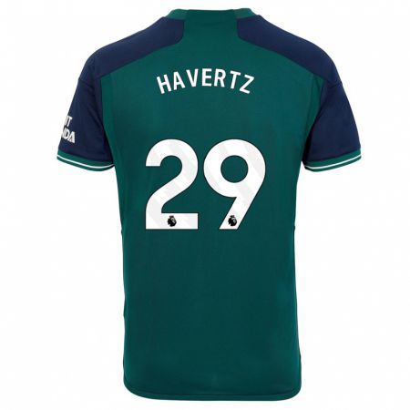 Kandiny Niño Camiseta Kai Havertz #29 Verde Equipación Tercera 2023/24 La Camisa Chile