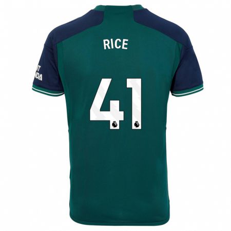 Kandiny Niño Camiseta Declan Rice #41 Verde Equipación Tercera 2023/24 La Camisa Chile