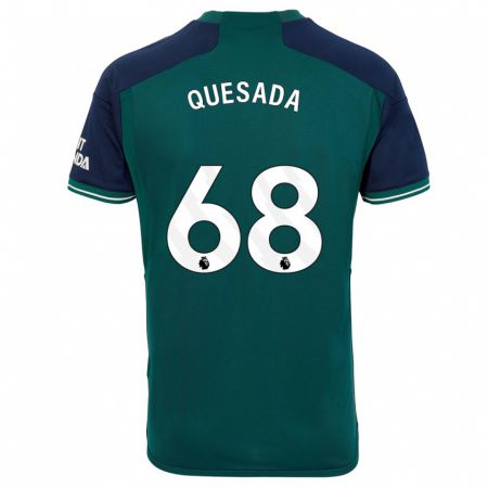 Kandiny Niño Camiseta Elián Quesada #68 Verde Equipación Tercera 2023/24 La Camisa Chile