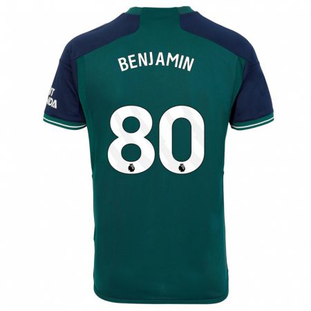 Kandiny Niño Camiseta Omari Benjamin #80 Verde Equipación Tercera 2023/24 La Camisa Chile