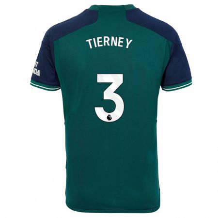 Kandiny Niño Camiseta Kieran Tierney #3 Verde Equipación Tercera 2023/24 La Camisa Chile
