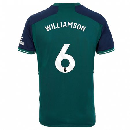 Kandiny Niño Camiseta Leah Williamson #6 Verde Equipación Tercera 2023/24 La Camisa Chile