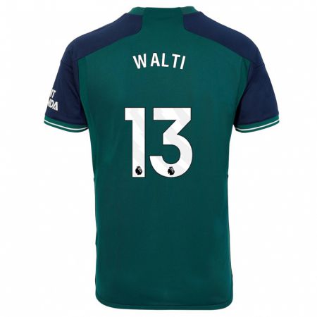 Kandiny Niño Camiseta Lia Walti #13 Verde Equipación Tercera 2023/24 La Camisa Chile
