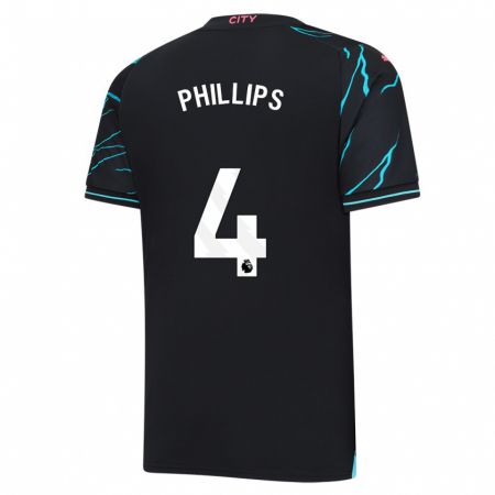 Kandiny Niño Camiseta Kalvin Phillips #4 Azul Oscuro Equipación Tercera 2023/24 La Camisa Chile