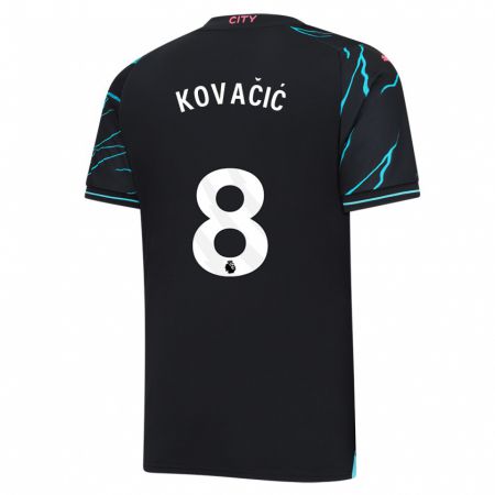 Kandiny Niño Camiseta Mateo Kovacic #8 Azul Oscuro Equipación Tercera 2023/24 La Camisa Chile