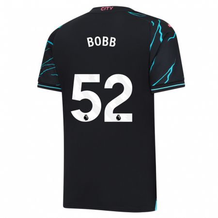 Kandiny Niño Camiseta Oscar Bobb #52 Azul Oscuro Equipación Tercera 2023/24 La Camisa Chile