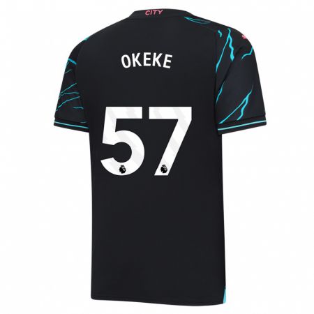 Kandiny Niño Camiseta Michael Okeke #57 Azul Oscuro Equipación Tercera 2023/24 La Camisa Chile