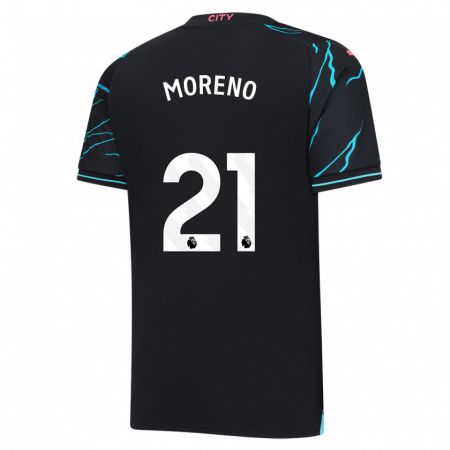 Kandiny Niño Camiseta Marlos Moreno #21 Azul Oscuro Equipación Tercera 2023/24 La Camisa Chile