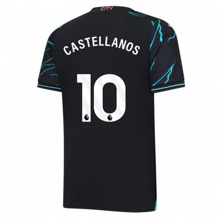 Kandiny Niño Camiseta Deyna Castellanos #10 Azul Oscuro Equipación Tercera 2023/24 La Camisa Chile
