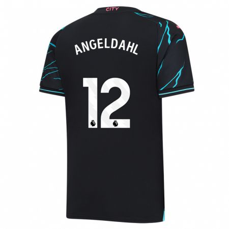 Kandiny Niño Camiseta Filippa Angeldahl #12 Azul Oscuro Equipación Tercera 2023/24 La Camisa Chile