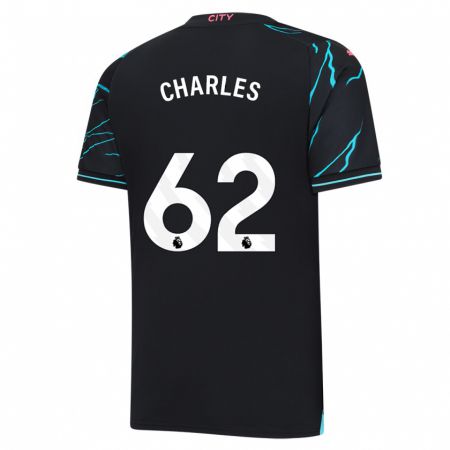 Kandiny Niño Camiseta Shea Charles #62 Azul Oscuro Equipación Tercera 2023/24 La Camisa Chile