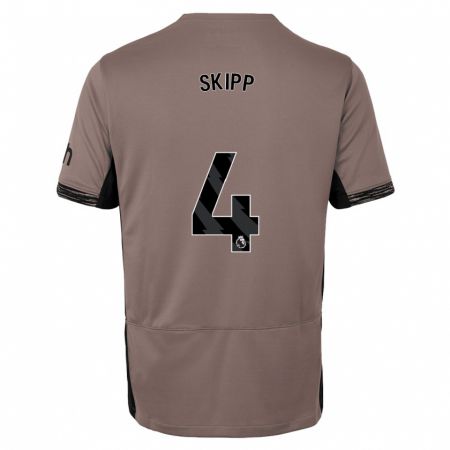 Kandiny Niño Camiseta Oliver Skipp #4 Beige Obscuro Equipación Tercera 2023/24 La Camisa Chile