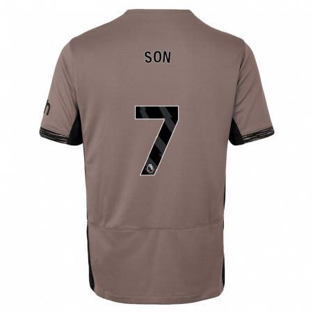 Kandiny Niño Camiseta Heung-Min Son #7 Beige Obscuro Equipación Tercera 2023/24 La Camisa Chile