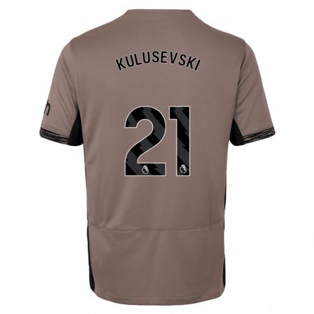 Kandiny Niño Camiseta Dejan Kulusevski #21 Beige Obscuro Equipación Tercera 2023/24 La Camisa Chile
