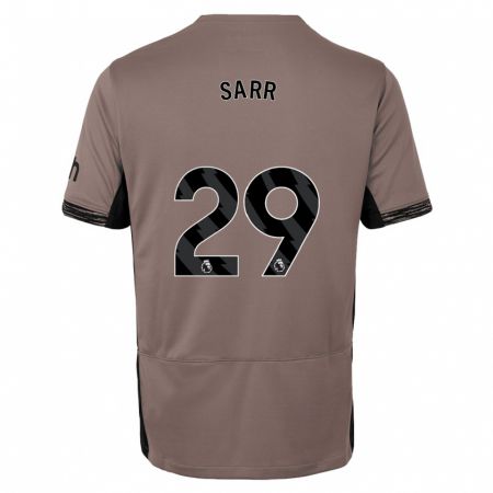 Kandiny Niño Camiseta Pape Matar Sarr #29 Beige Obscuro Equipación Tercera 2023/24 La Camisa Chile