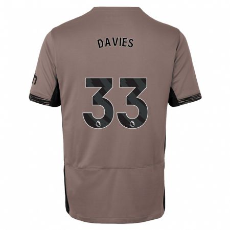 Kandiny Niño Camiseta Ben Davies #33 Beige Obscuro Equipación Tercera 2023/24 La Camisa Chile