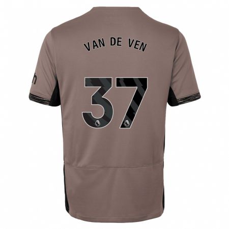 Kandiny Niño Camiseta Micky Van De Ven #37 Beige Obscuro Equipación Tercera 2023/24 La Camisa Chile