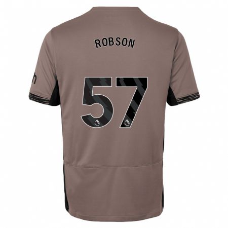 Kandiny Niño Camiseta Max Robson #57 Beige Obscuro Equipación Tercera 2023/24 La Camisa Chile