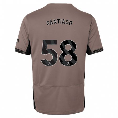 Kandiny Niño Camiseta Yago Santiago #58 Beige Obscuro Equipación Tercera 2023/24 La Camisa Chile
