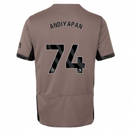 Kandiny Niño Camiseta William Andiyapan #74 Beige Obscuro Equipación Tercera 2023/24 La Camisa Chile