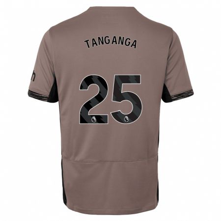 Kandiny Niño Camiseta Japhet Tanganga #25 Beige Obscuro Equipación Tercera 2023/24 La Camisa Chile