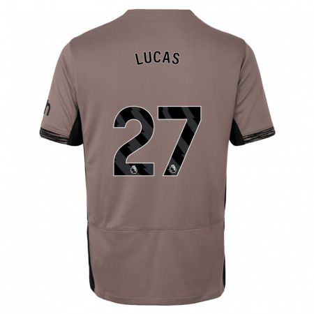 Kandiny Niño Camiseta Lucas Moura #27 Beige Obscuro Equipación Tercera 2023/24 La Camisa Chile