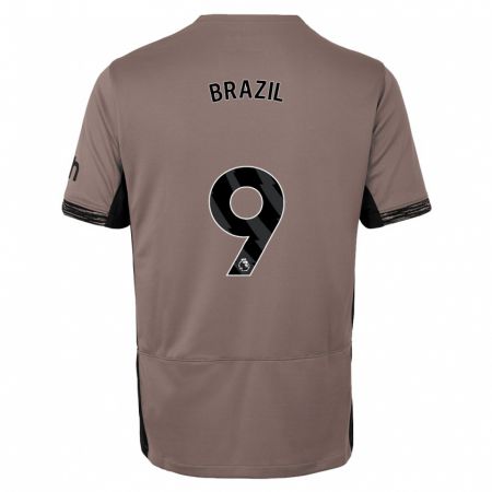 Kandiny Niño Camiseta Ellie Brazil #9 Beige Obscuro Equipación Tercera 2023/24 La Camisa Chile