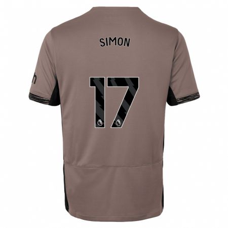 Kandiny Niño Camiseta Kyah Simon #17 Beige Obscuro Equipación Tercera 2023/24 La Camisa Chile