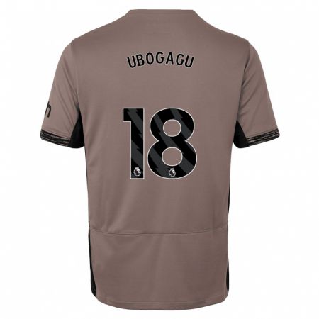 Kandiny Niño Camiseta Chioma Ubogagu #18 Beige Obscuro Equipación Tercera 2023/24 La Camisa Chile