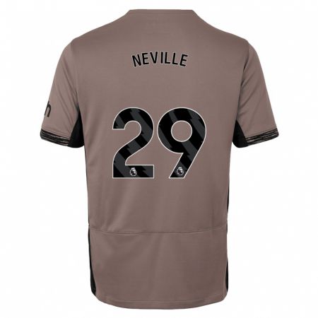 Kandiny Niño Camiseta Ashleigh Neville #29 Beige Obscuro Equipación Tercera 2023/24 La Camisa Chile