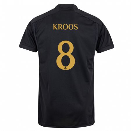 Kandiny Niño Camiseta Toni Kroos #8 Negro Equipación Tercera 2023/24 La Camisa Chile