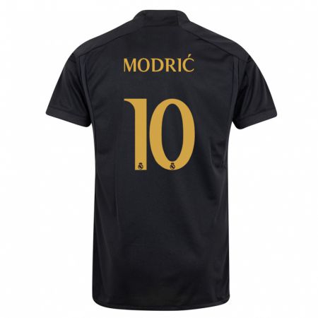 Kandiny Niño Camiseta Luka Modric #10 Negro Equipación Tercera 2023/24 La Camisa Chile